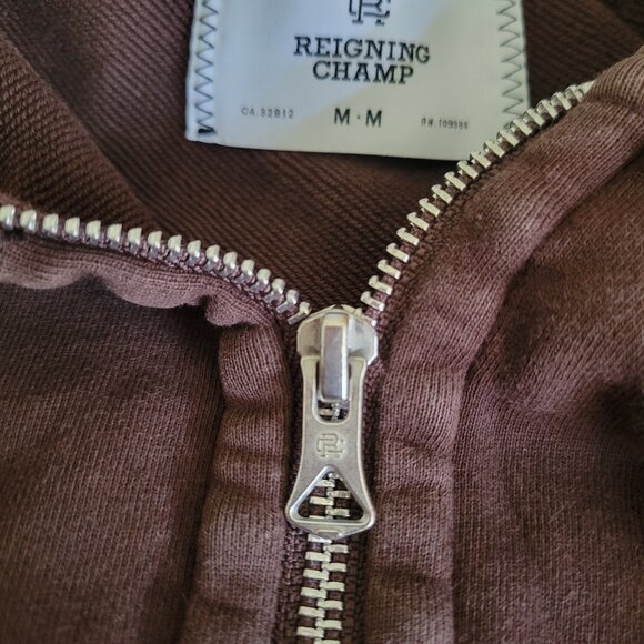 Reigning Champ Men’s Full Zip Hoodie Sweatshirt in Earth Brown | Sz M - Picture 7 of 9